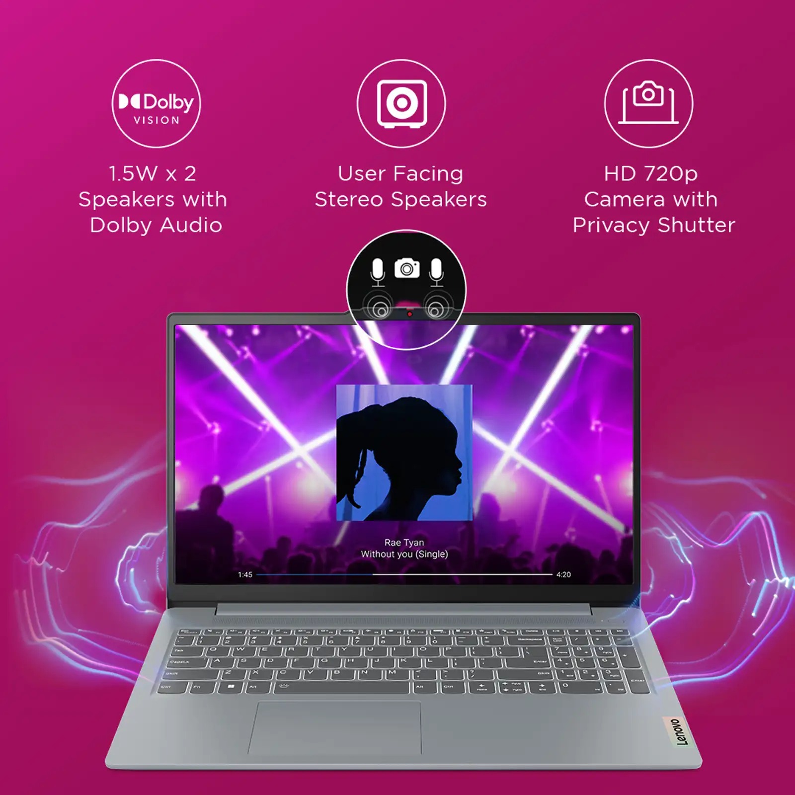 Lenovo IdeaPad Slim 3 with 1Yr ADP AMD Ryzen 5 Quad Core 7520U - (16 GB/512 GB SSD/Windows 11 Home) 15AMN8 Thin and Light Laptop (15.6 Inch, Arctic Grey, 1.62 kg, With MS Office) - Image 5